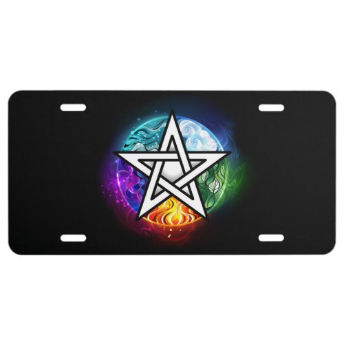 Wiccan pentagram license plate