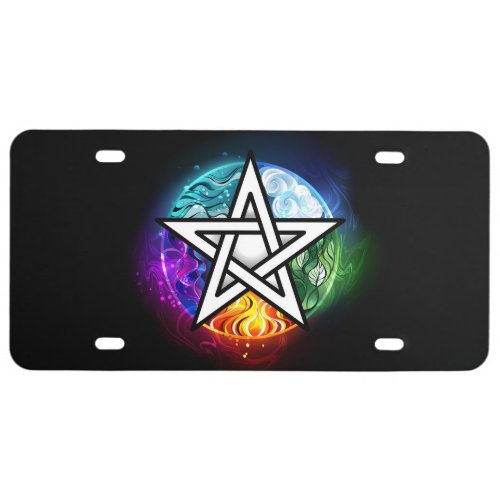 Wiccan pentagram license plate