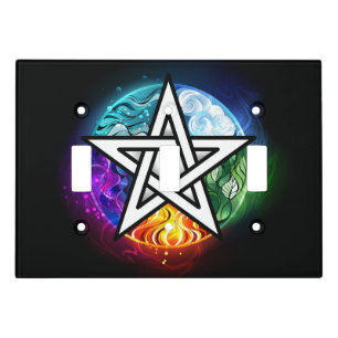 Wiccan pentagram light switch cover