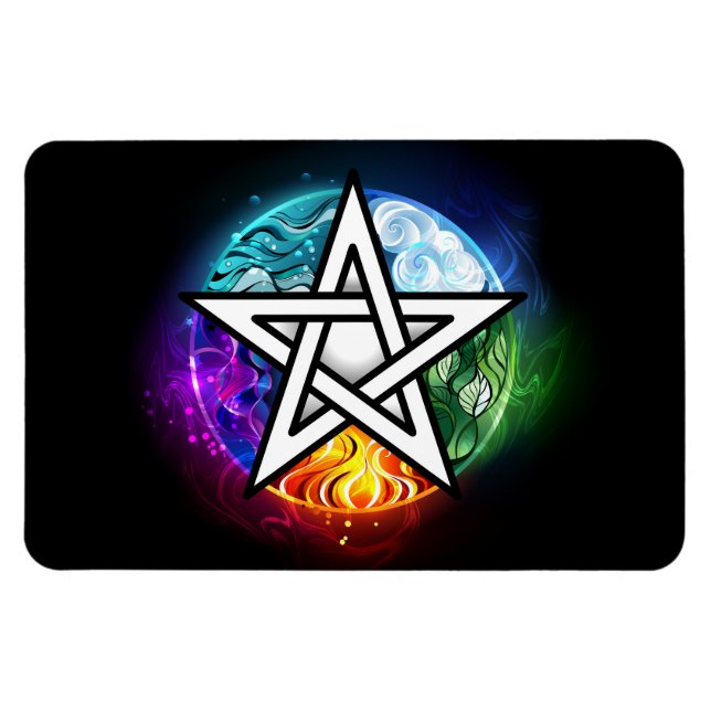 Wiccan pentagram magnet (Horizontal)