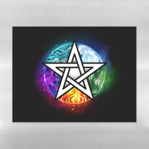 Wiccan pentagram magnetic dry erase sheet