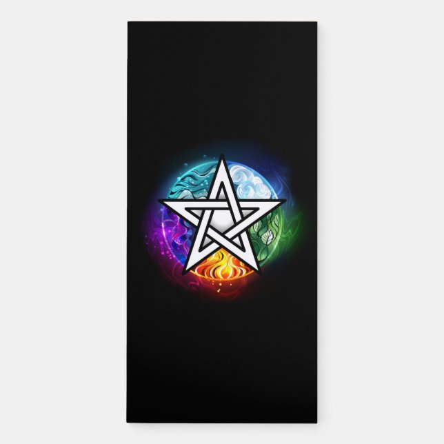 Wiccan pentagram magnetic notepad (Front)