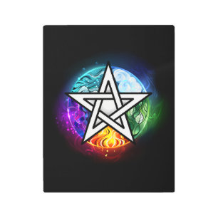 Wiccan pentagram metal print