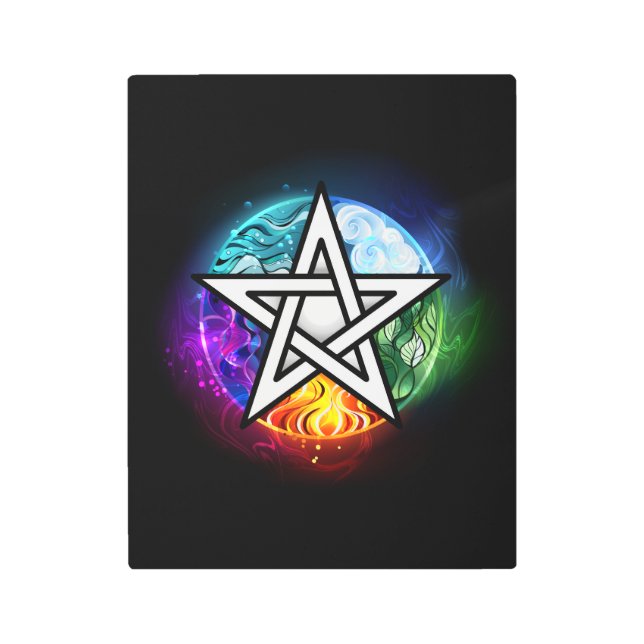 Wiccan pentagram metal print (Front)