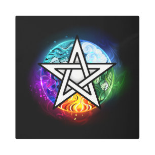 Wiccan pentagram metal print