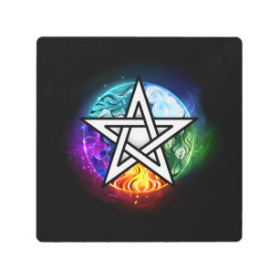 Wiccan pentagram metal print