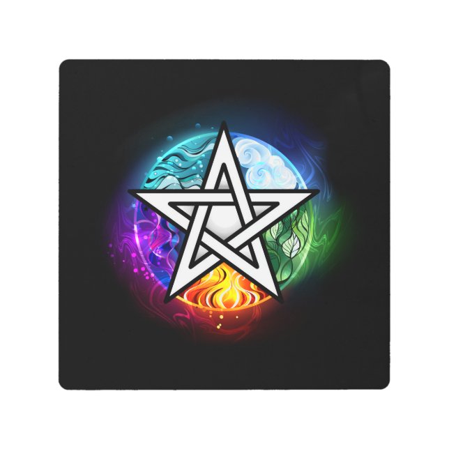 Wiccan pentagram metal print (Front)