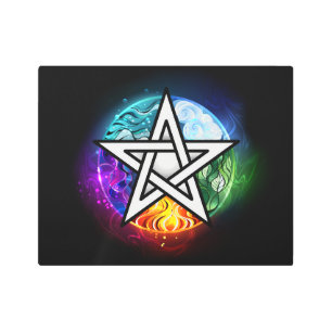 Wiccan pentagram metal print