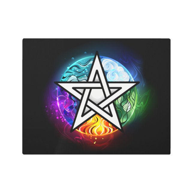 Wiccan pentagram metal print (Front)