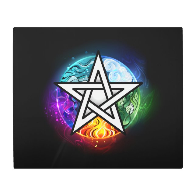 Wiccan pentagram metal print (Front)