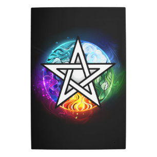 Wiccan pentagram metal print