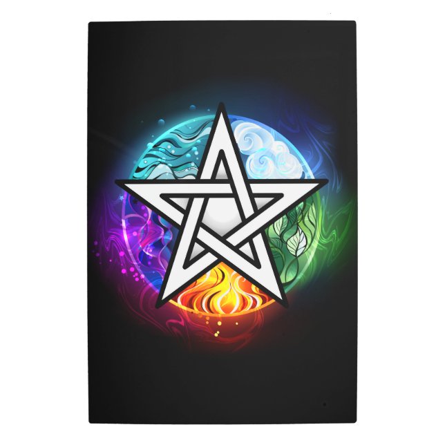 Wiccan pentagram metal print (Front)
