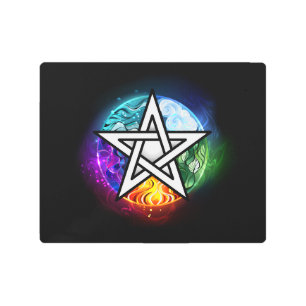 Wiccan pentagram metal print