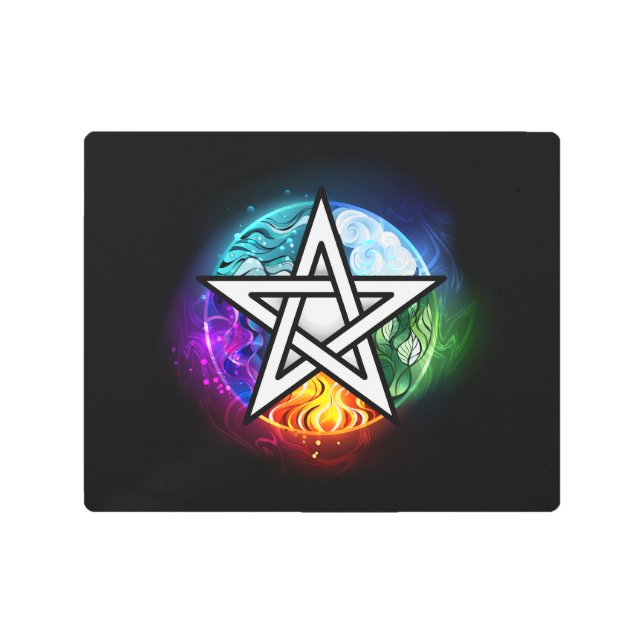 Wiccan pentagram metal print (Front)