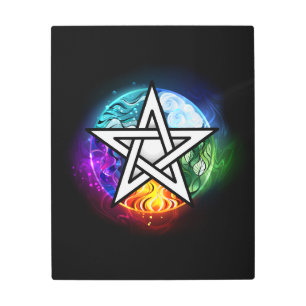 Wiccan pentagram metal print