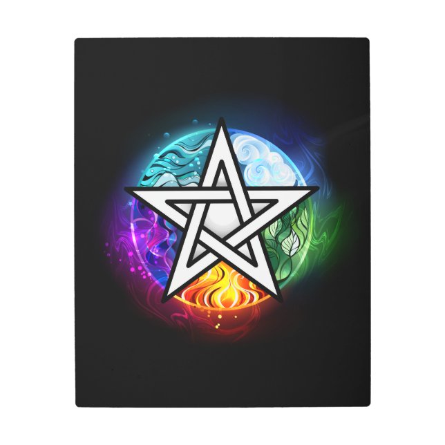 Wiccan pentagram metal print (Front)