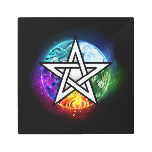 Wiccan pentagram metal print
