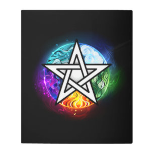 Wiccan pentagram metal print