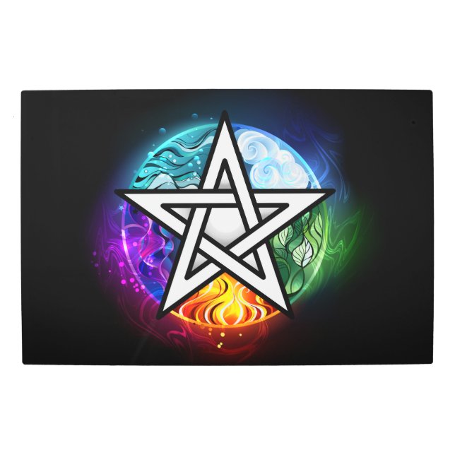 Wiccan pentagram metal print (Front)