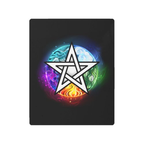 Wiccan pentagram metal print