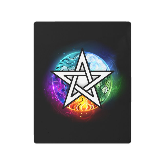 Wiccan pentagram metal print (Front)