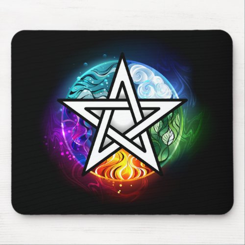Wiccan pentagram mouse pad