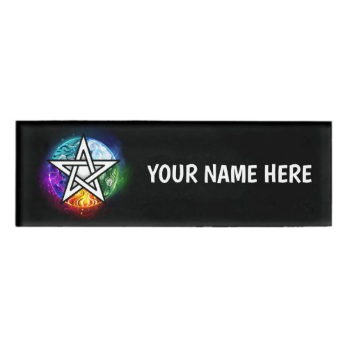 Wiccan pentagram name tag