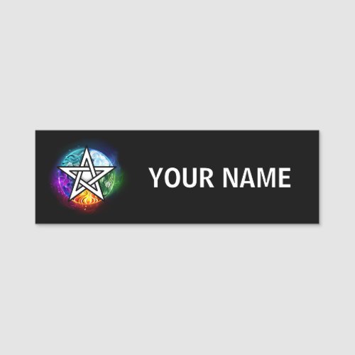 Wiccan pentagram name tag