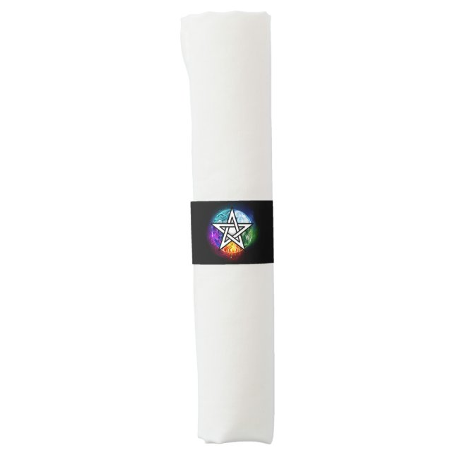 Wiccan pentagram napkin bands (Front)