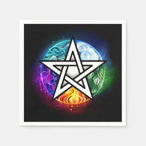 Wiccan pentagram napkins