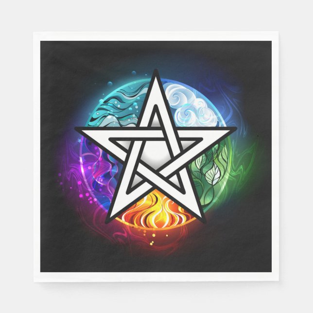 Wiccan pentagram napkins (Front)