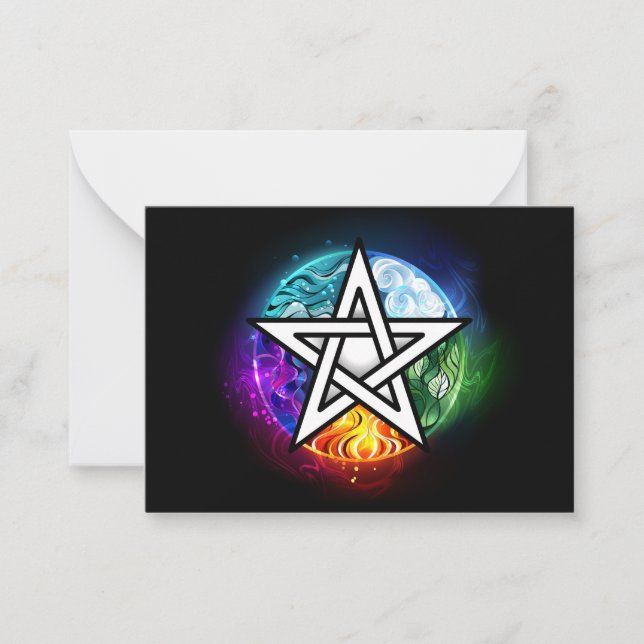 Wiccan pentagram note card (Front)
