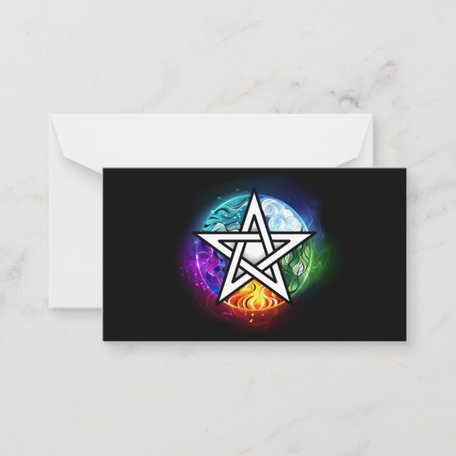Wiccan pentagram note card (Front)