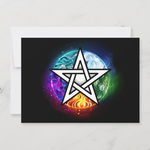 Wiccan pentagram note card