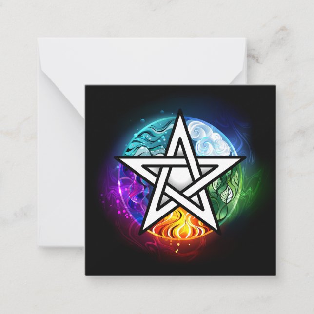 Wiccan pentagram note card (Front)