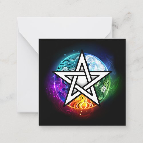 Wiccan pentagram note card