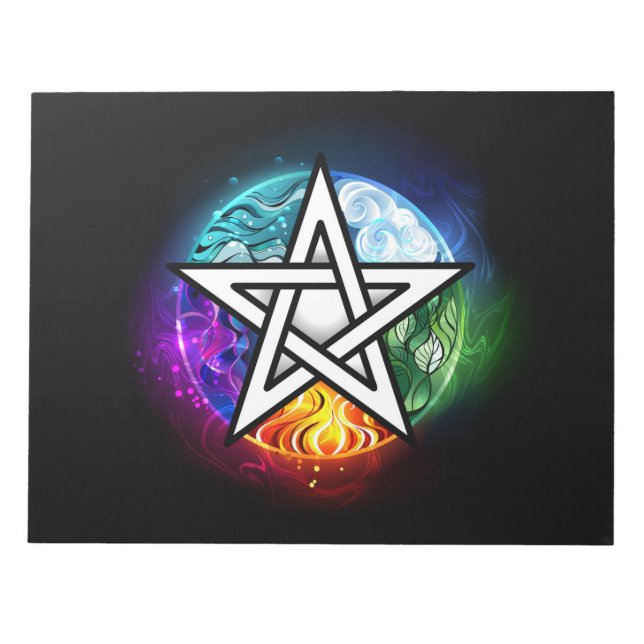 Wiccan pentagram notepad (Front)