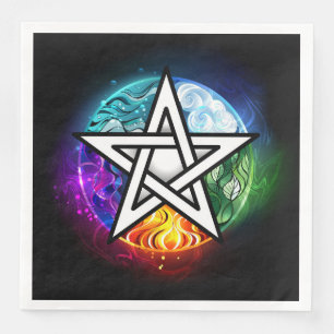 Wiccan pentagram paper dinner napkins