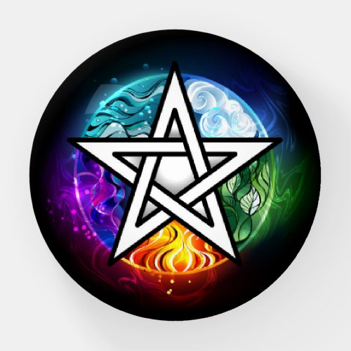 Wiccan pentagram paperweight