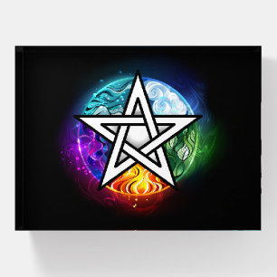 Wiccan pentagram paperweight