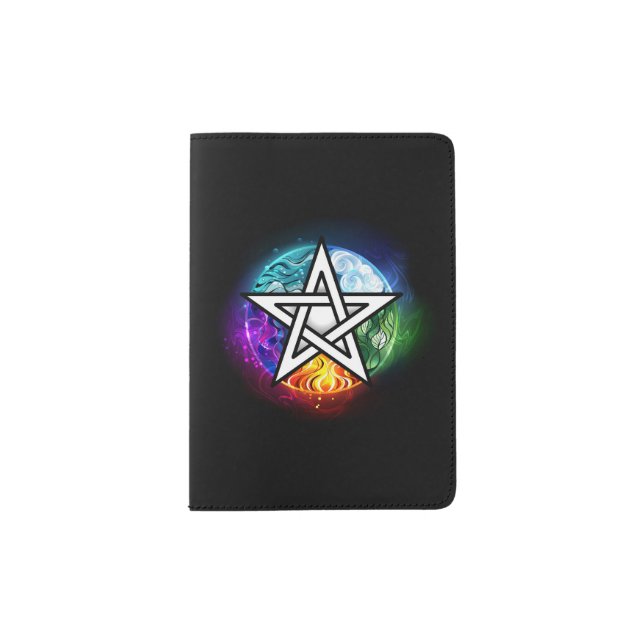 Wiccan pentagram passport holder (Front)