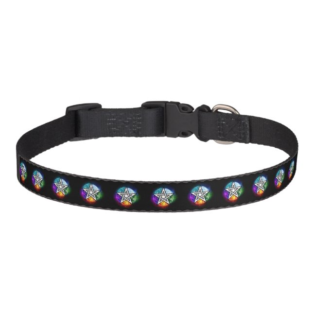 Wiccan pentagram pet collar (Front)