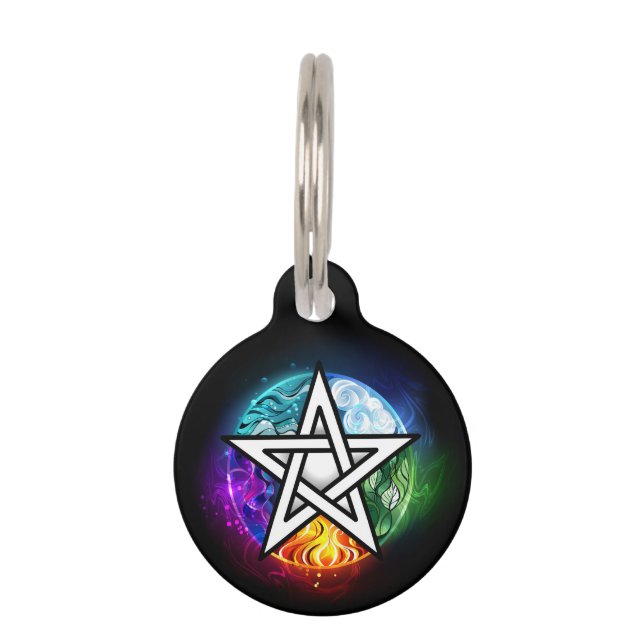 Wiccan pentagram pet ID tag (Front)