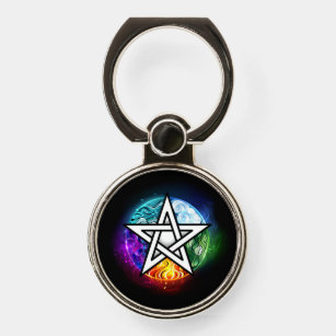 Wiccan pentagram phone ring stand
