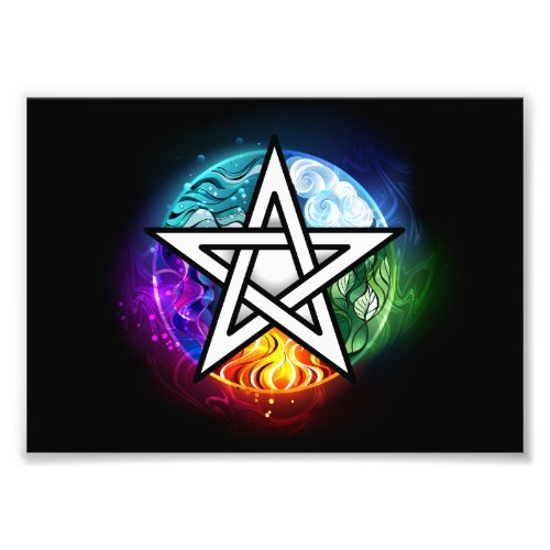 Wiccan pentagram photo print