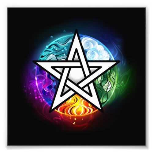 Wiccan pentagram photo print