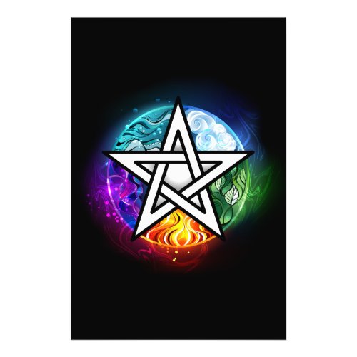 Wiccan pentagram photo print