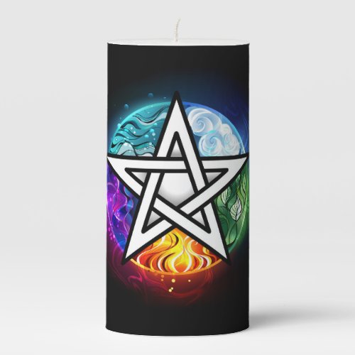 Wiccan pentagram pillar candle