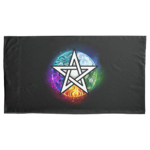 Wiccan pentagram pillow case