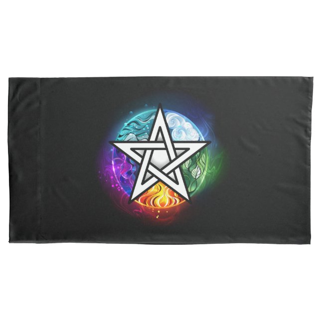 Wiccan pentagram pillow case (Front)